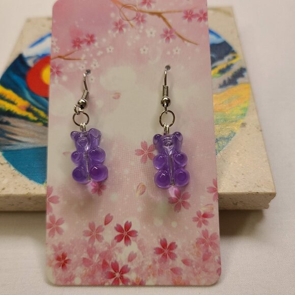 Jewelry - PURPLE GUMMY BEAR EARRINGS